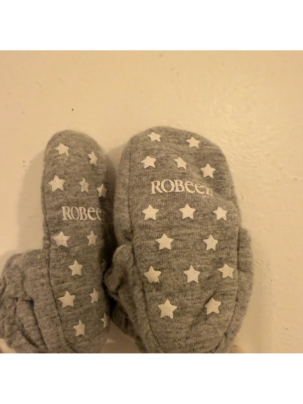 Robeez Baby Bear Soft Sole Booties Gray 6-12 Months